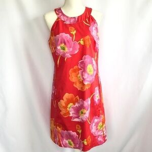 *4/$20* Loft Red & Pink Large Flower Dress